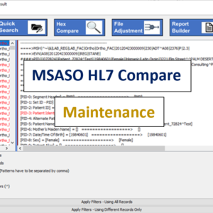 MSASO HL7 Compare – Maintenance